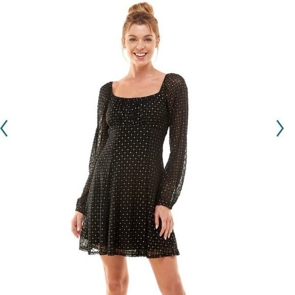 Lily Rose Metallic Mini Dress Size L Y2K 90s Retro Glam Holiday Party Night Out - Picture 1 of 5